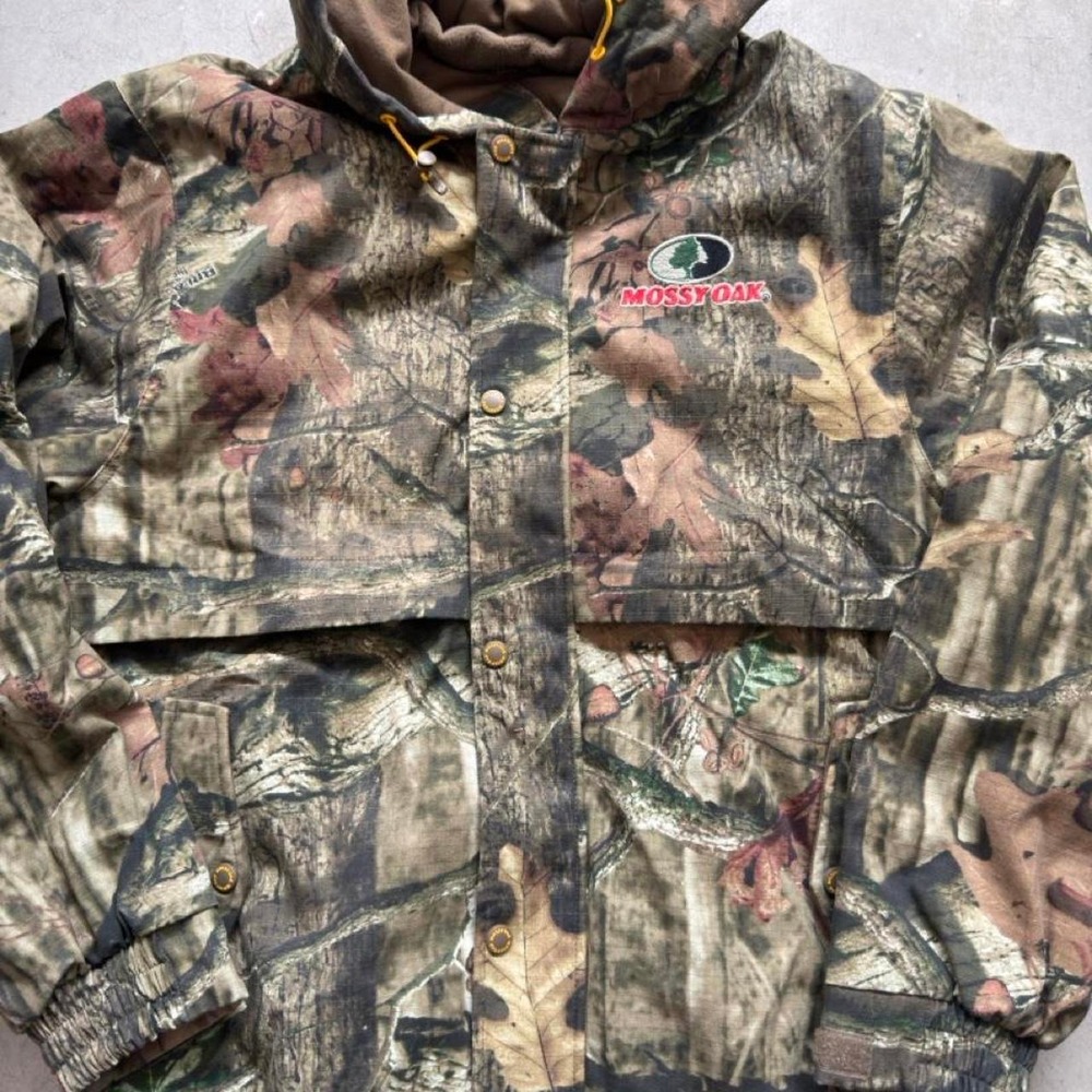 Mossy Oak Break-Up Infinity Camo Jacket Mens Medium Vintage Down Hunting Coat - Picture 2 of 6